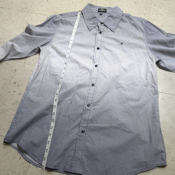 Xray | Men's Grey Spotted gradient Button Down Shirt - Picture 9 of 10